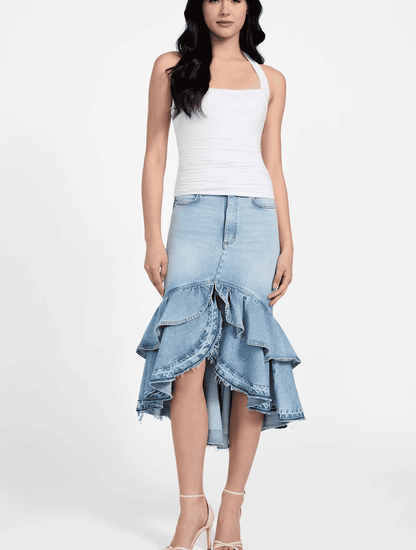 Indigo Asymmetric Skirt