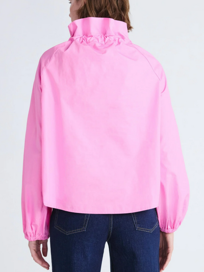 Ruffled Collar Long Sleeve Top