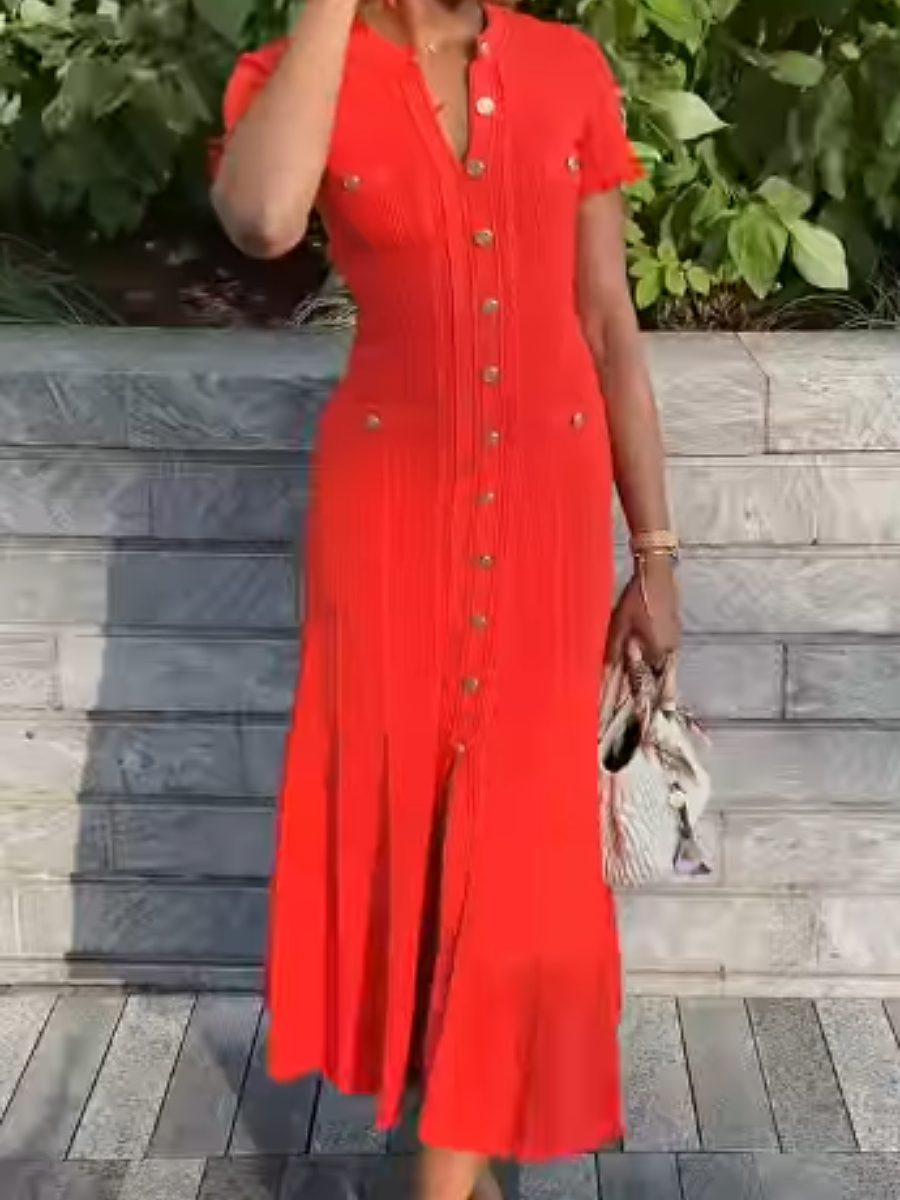 Knitted Button Maxi Dress