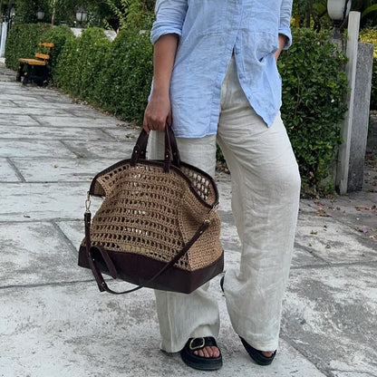 Large Capacity Straw Tote Bag