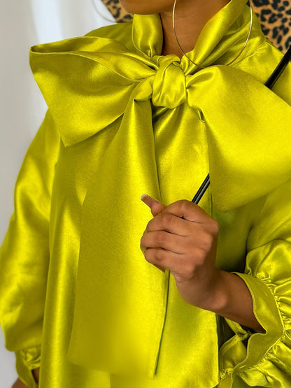 Puff Sleeve Drop Waist Mini Dress