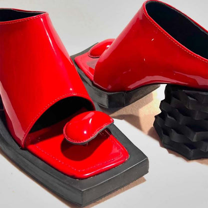 Fashion Chunky Square-toe Heels