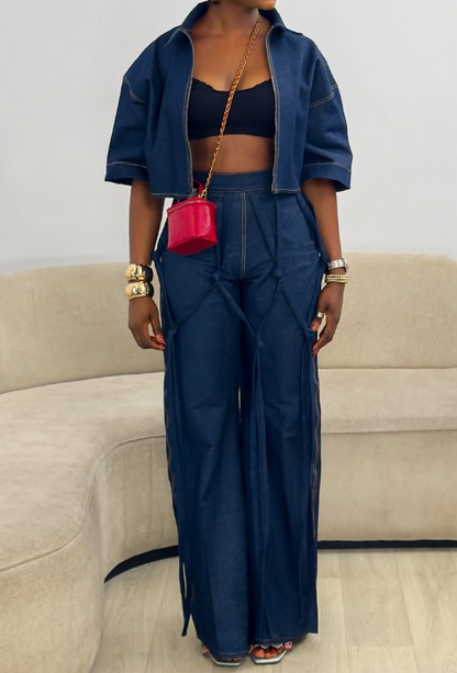 Fab Fringe Denim 2pc Set