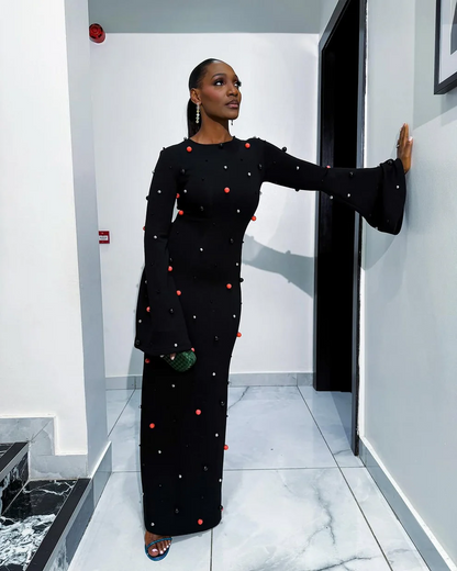 Round Neck Black Dress