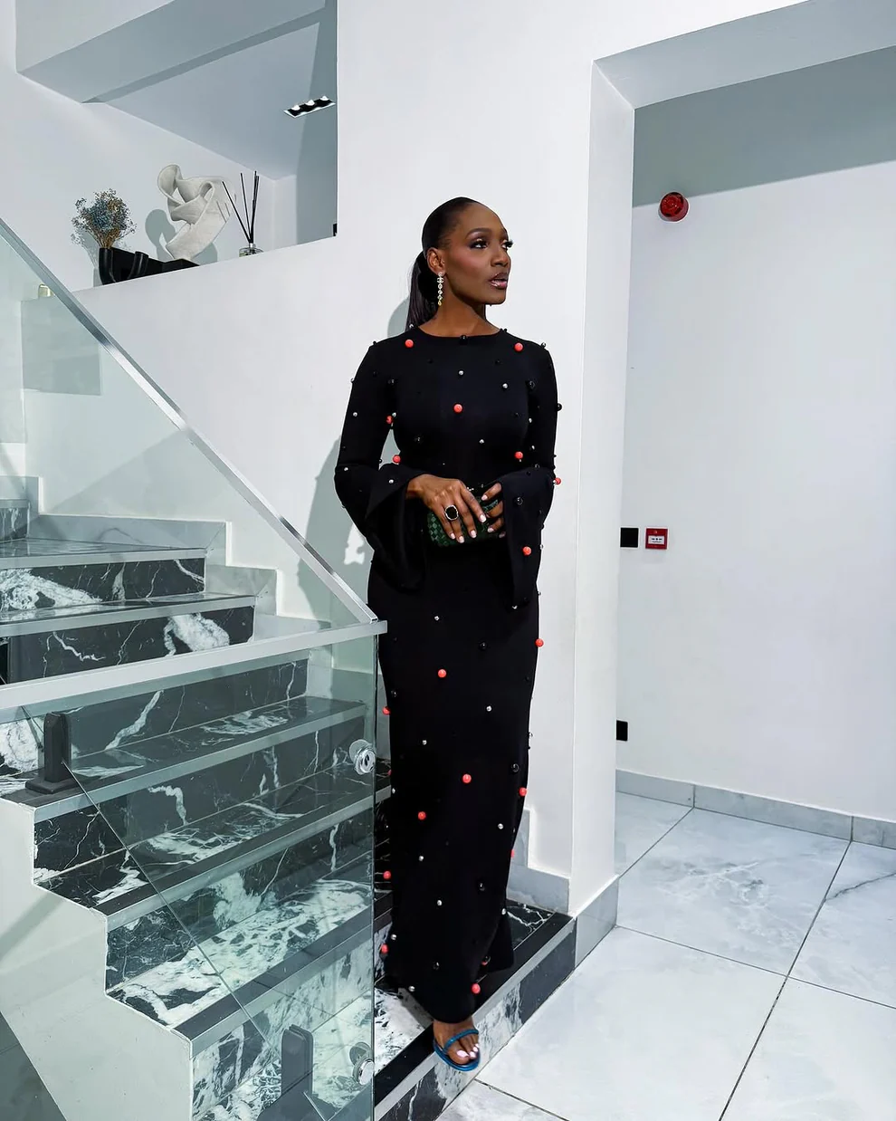 Round Neck Black Dress