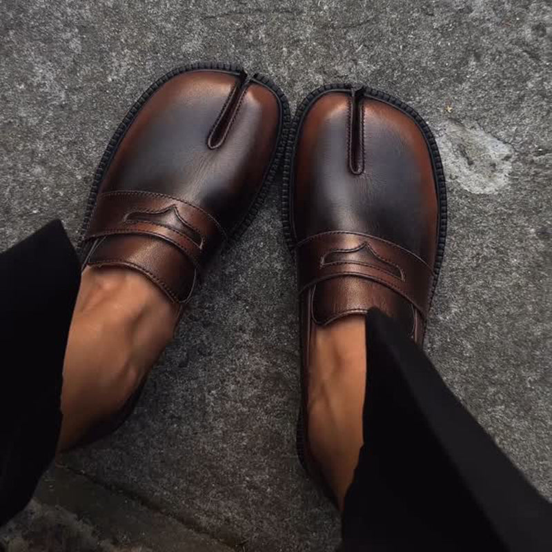 Flat Toe Shoes Leather Shoes Pig Feet Shoes