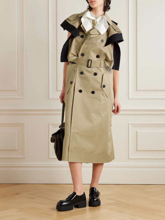 Lace-Up Double-Buckle Coat