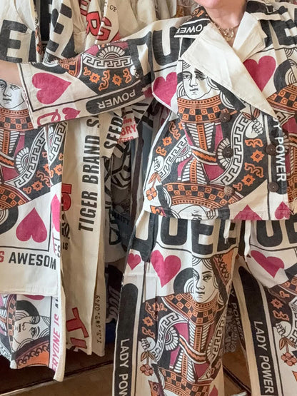 Poker Print Loose Two Pieces Set