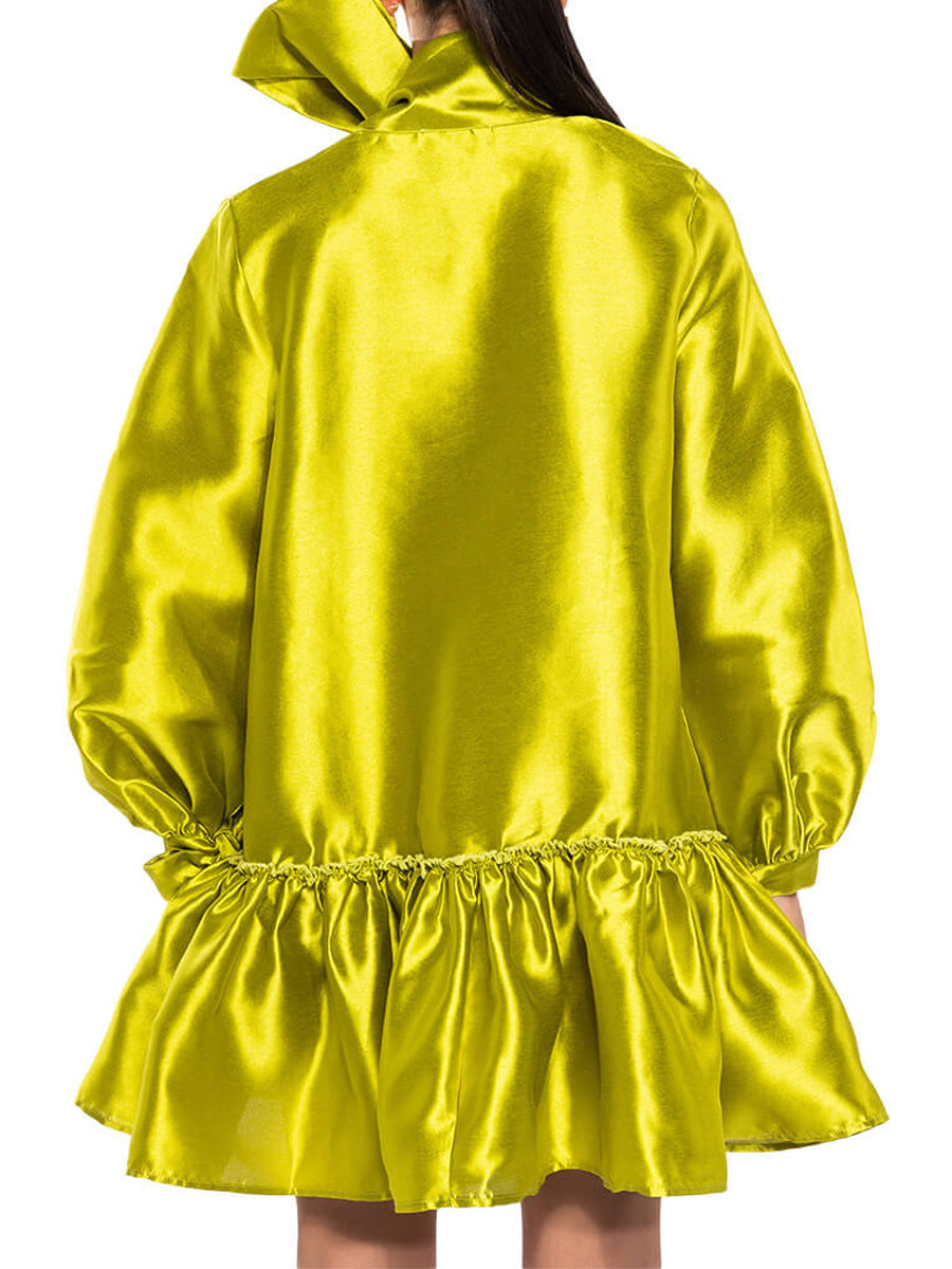 Puff Sleeve Drop Waist Mini Dress