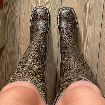 Vintage Boots Thick Heel Knights Boots