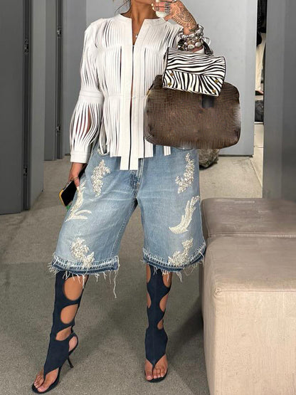 Hollowed Out Long Sleeve Jacket