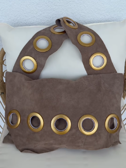 Metal Round Hole Shoulder Bag