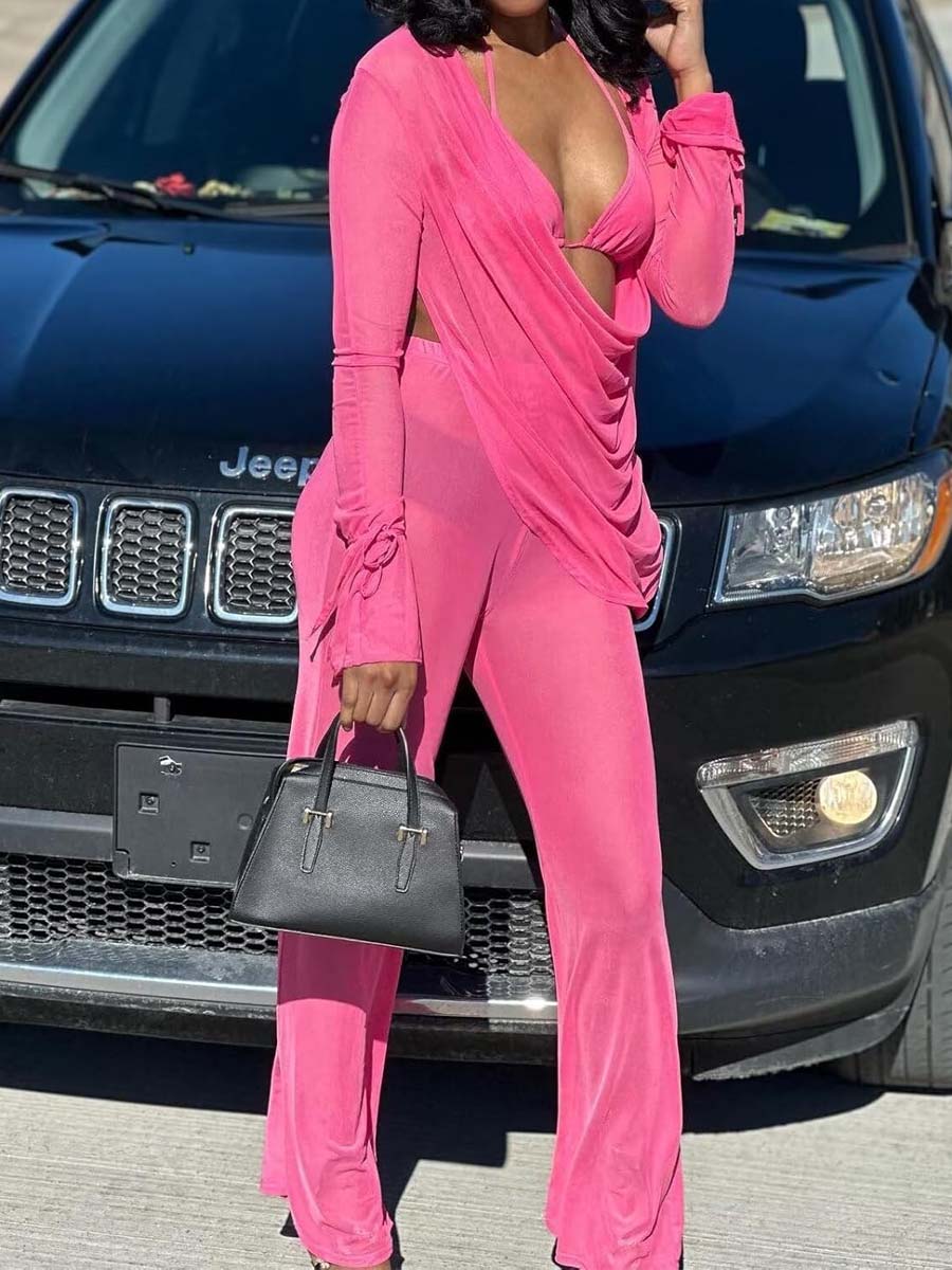 See-through Mesh Sexy Three-piece Set