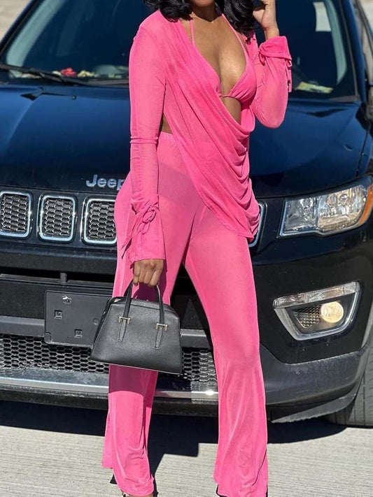 See-through Mesh Sexy Three-piece Set