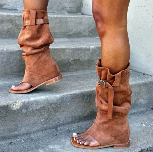 Cool Girl's Clip-Toe Flat Booties