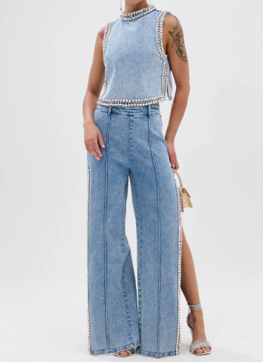The Dazzle Rhinestone Denim Suit