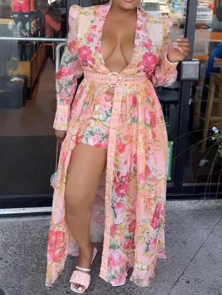 Classy Pink Floral Outfit