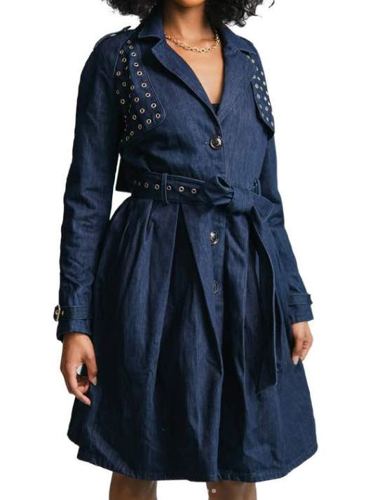 The Chic Denim Trench Coat