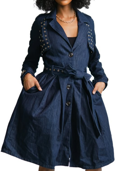 The Chic Denim Trench Coat
