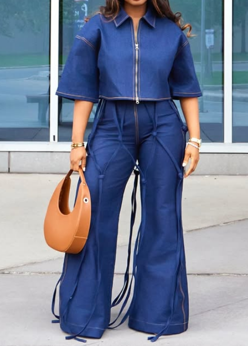 Fab Fringe Denim 2pc Set