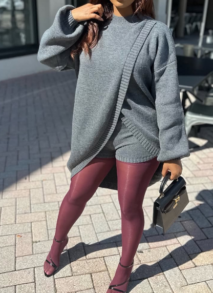 Split Sweater Two-Piece Set