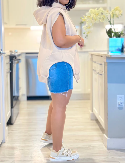 Chic Sleeveless Hoodie Romper