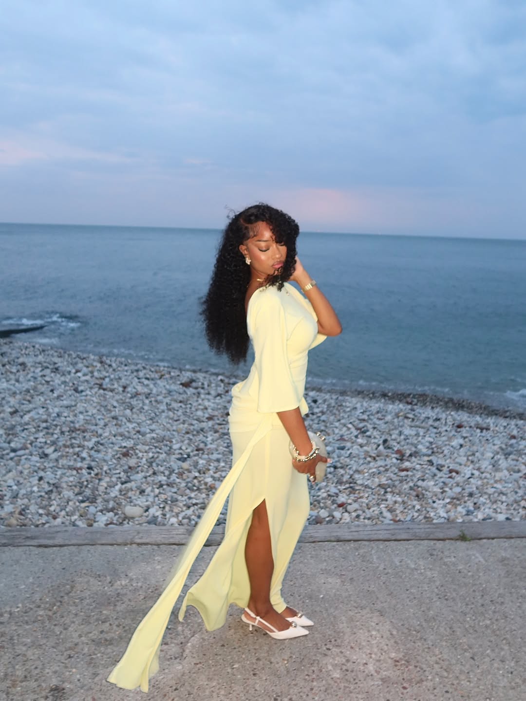 Open Back Cape Long Dress