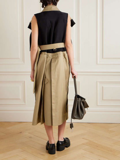 Lace-Up Double-Buckle Coat