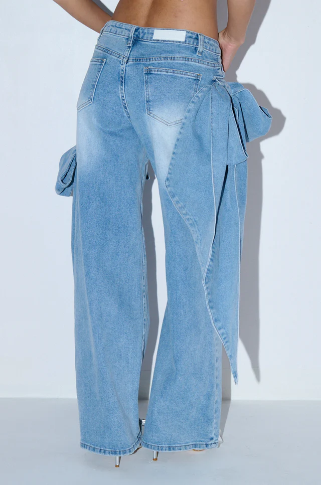 Denim Bowtie Pants