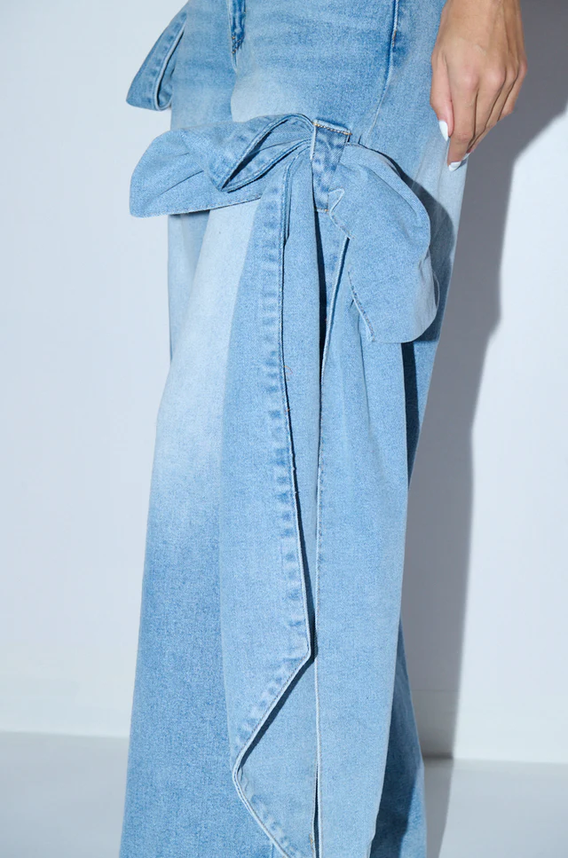 Denim Bowtie Pants