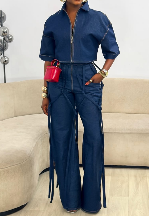 Fab Fringe Denim 2pc Set
