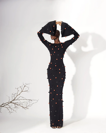 Round Neck Black Dress